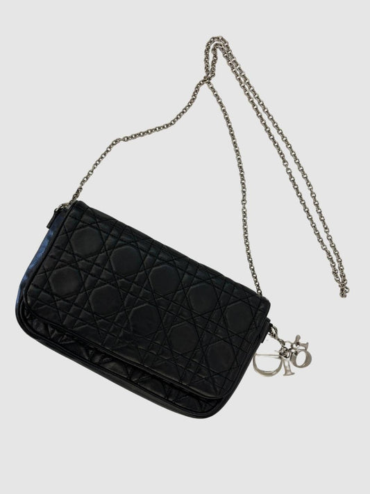 Schwarze Lady Dior Wallet on Chain Crossbody-Bag von Dior