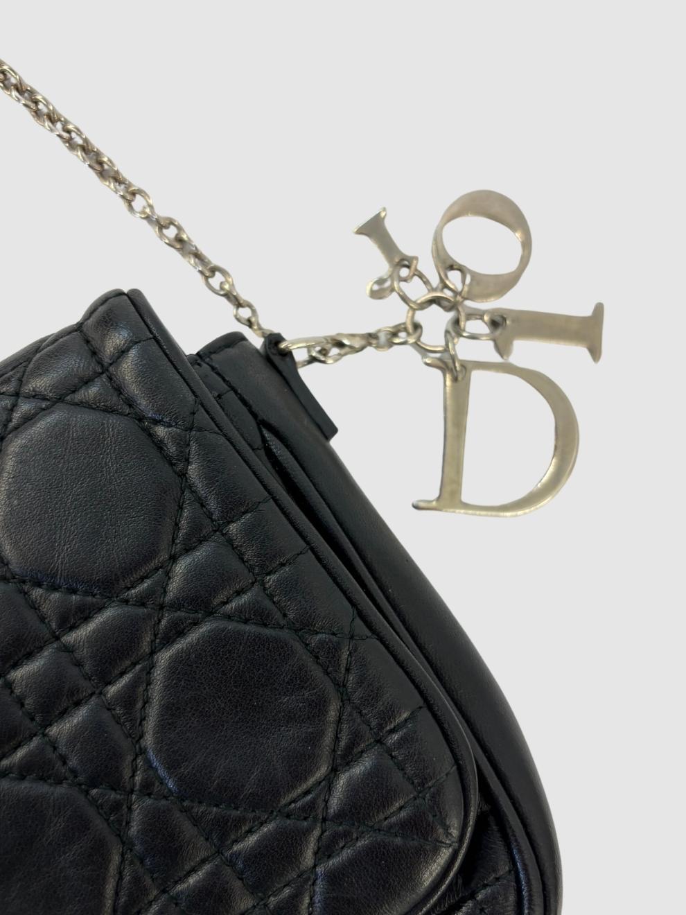 Schwarze Lady Dior Wallet on Chain Crossbody-Bag von Dior