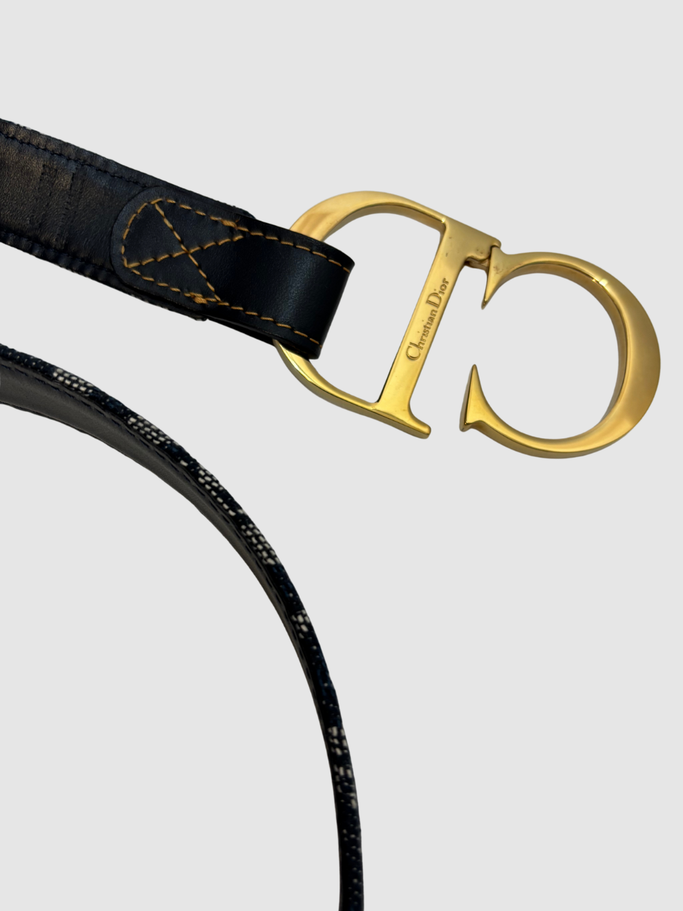 Blau-grauer Dior Saddle Vintage Gürtel