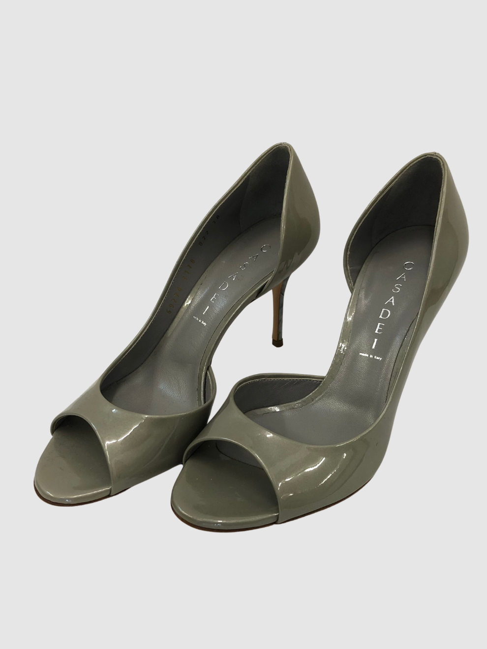 Graue Lack-Peeptoes von Casadei