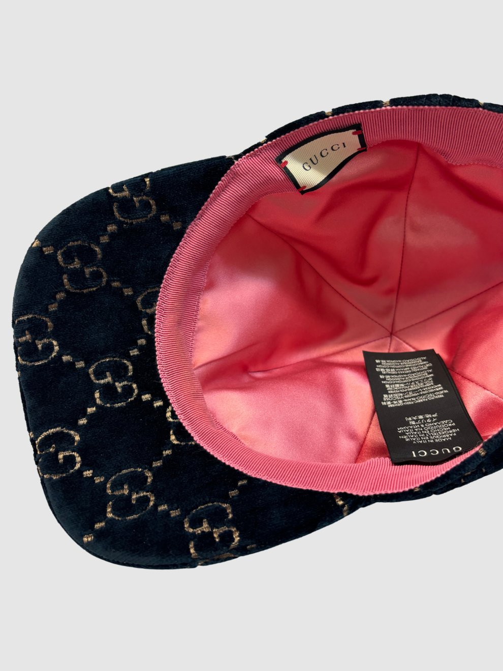 Petrolfarbene Velvet Cap von Gucci