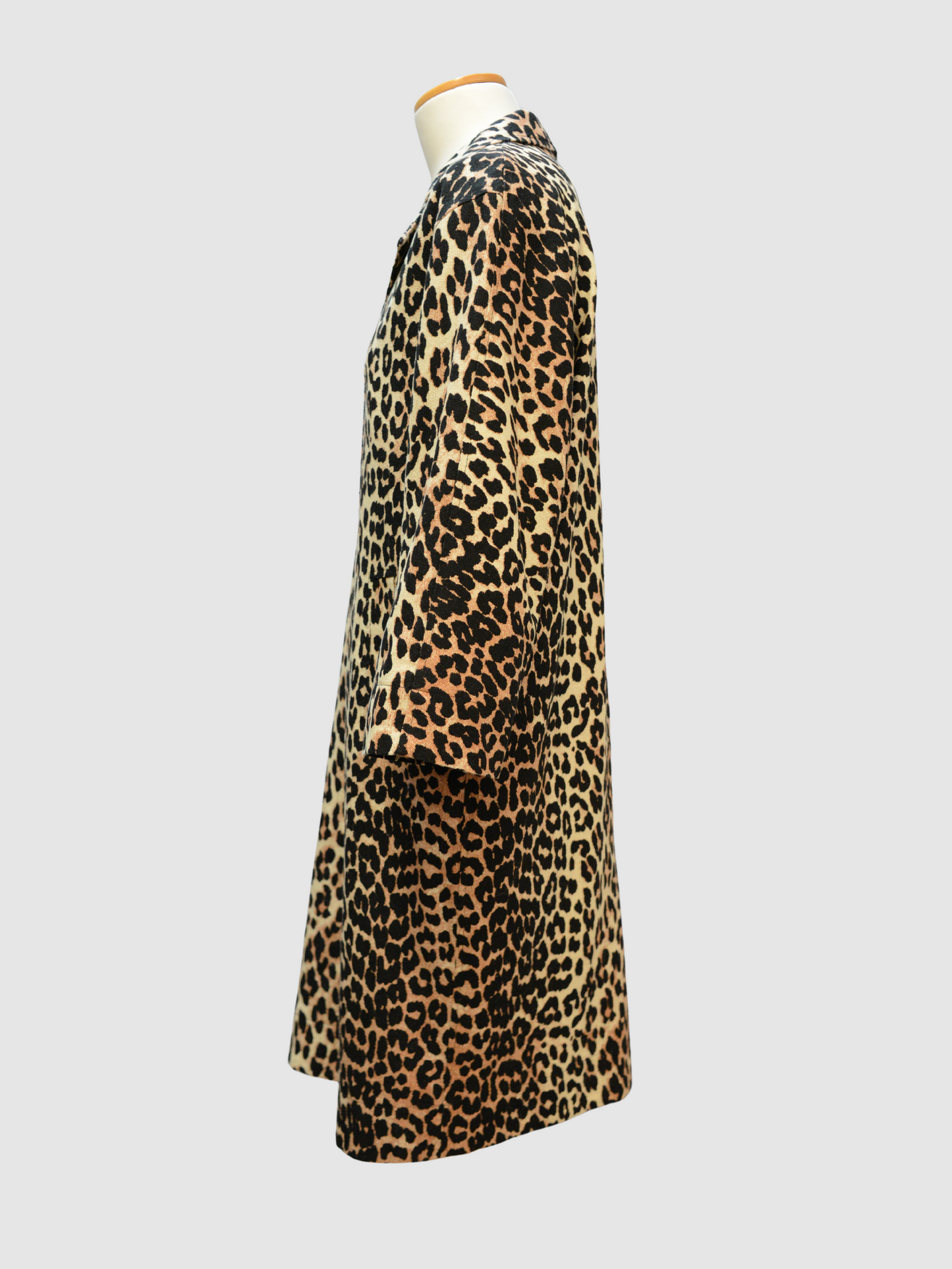 Schwarz-beiger Leoparden-Übergangsmantel von Ganni