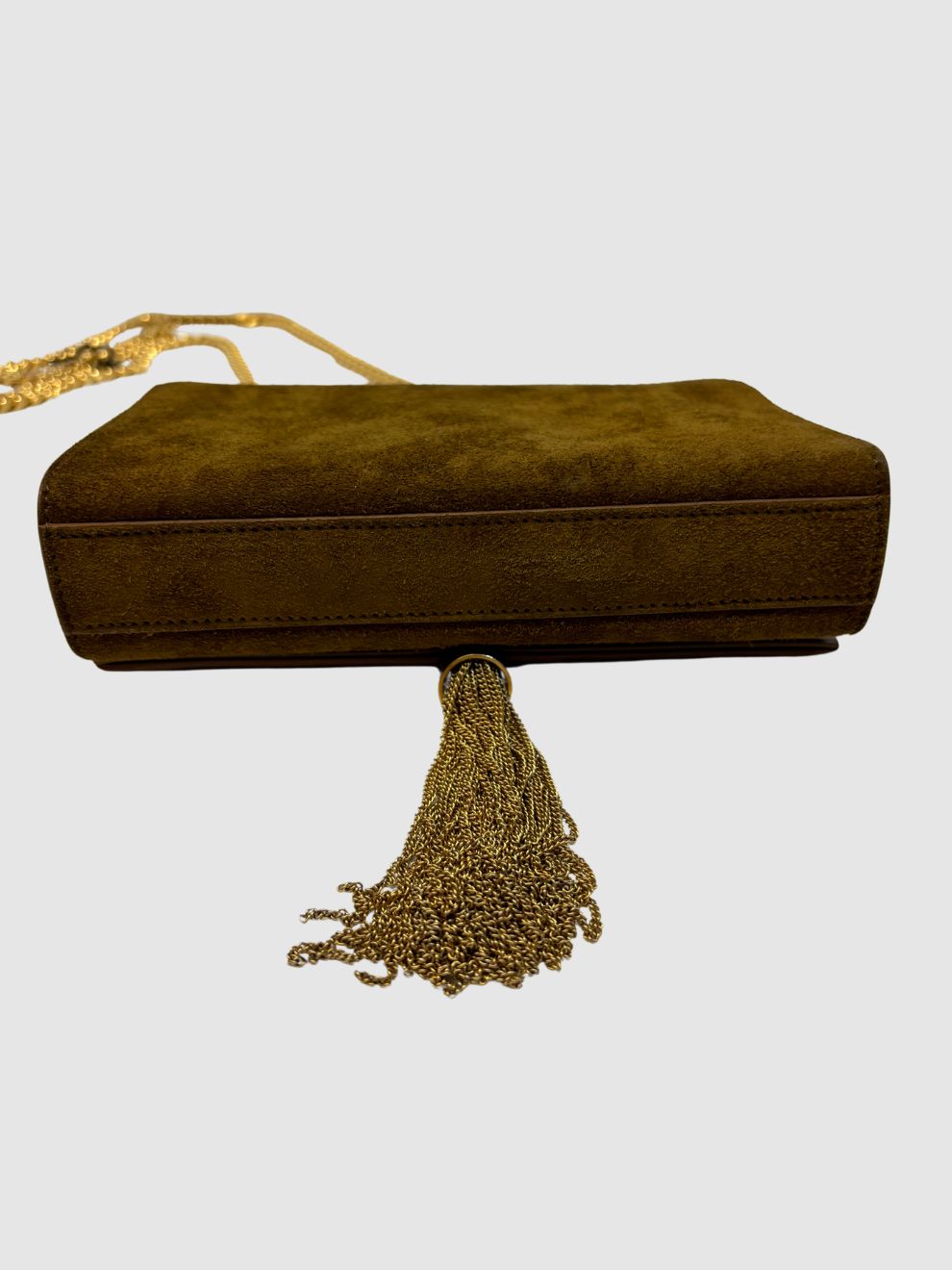 Kamelfarbene Schultertasche Kate Monogramme von Saint Laurent
