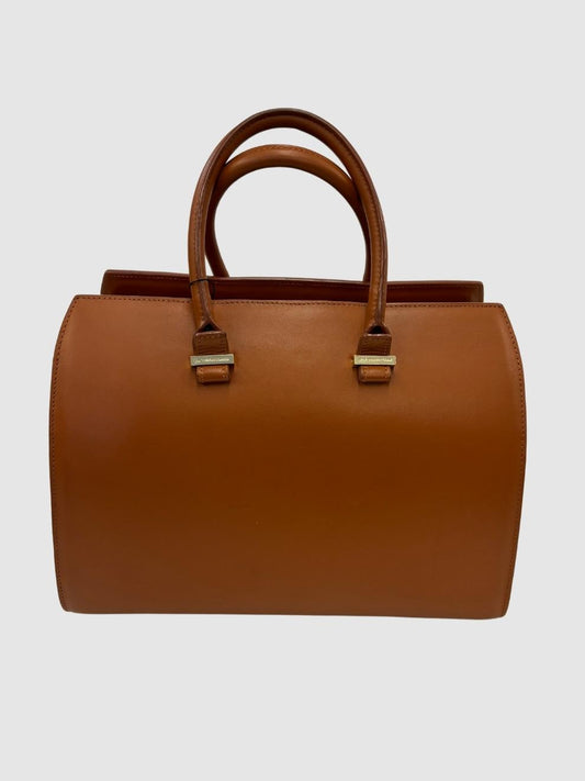 Kamelfarbene Leder-Handtasche von Victoria Beckham