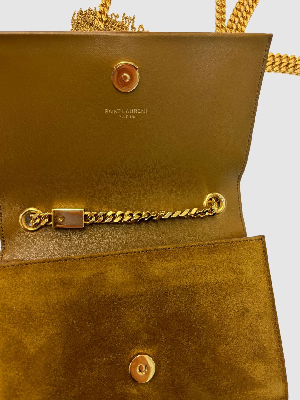 Kamelfarbene Schultertasche Kate Monogramme von Saint Laurent
