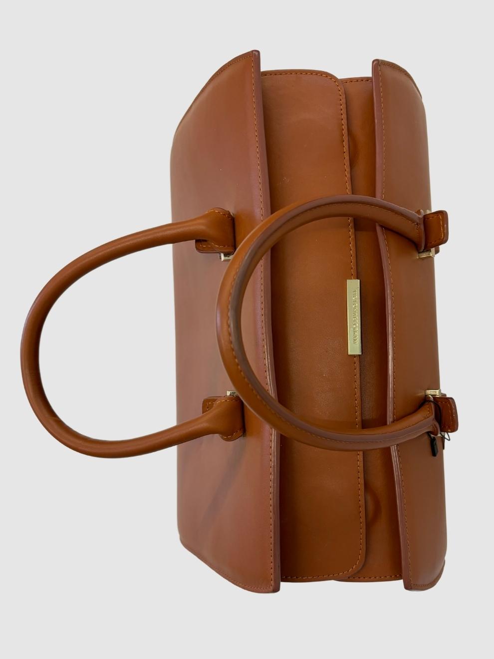 Kamelfarbene Leder-Handtasche von Victoria Beckham