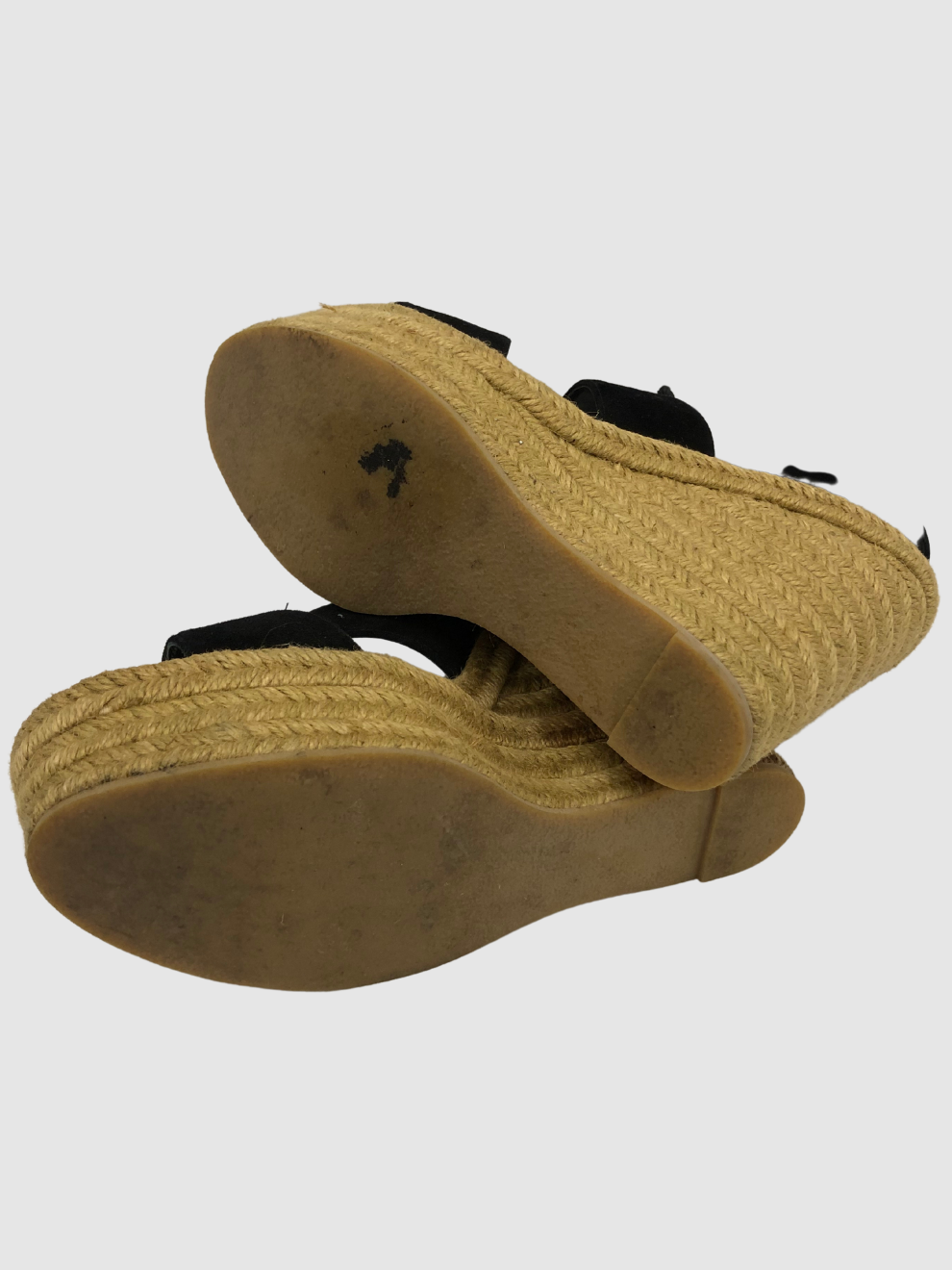 Schwarze Espadrilles-Wedges zum Schnüren von Saint Laurent