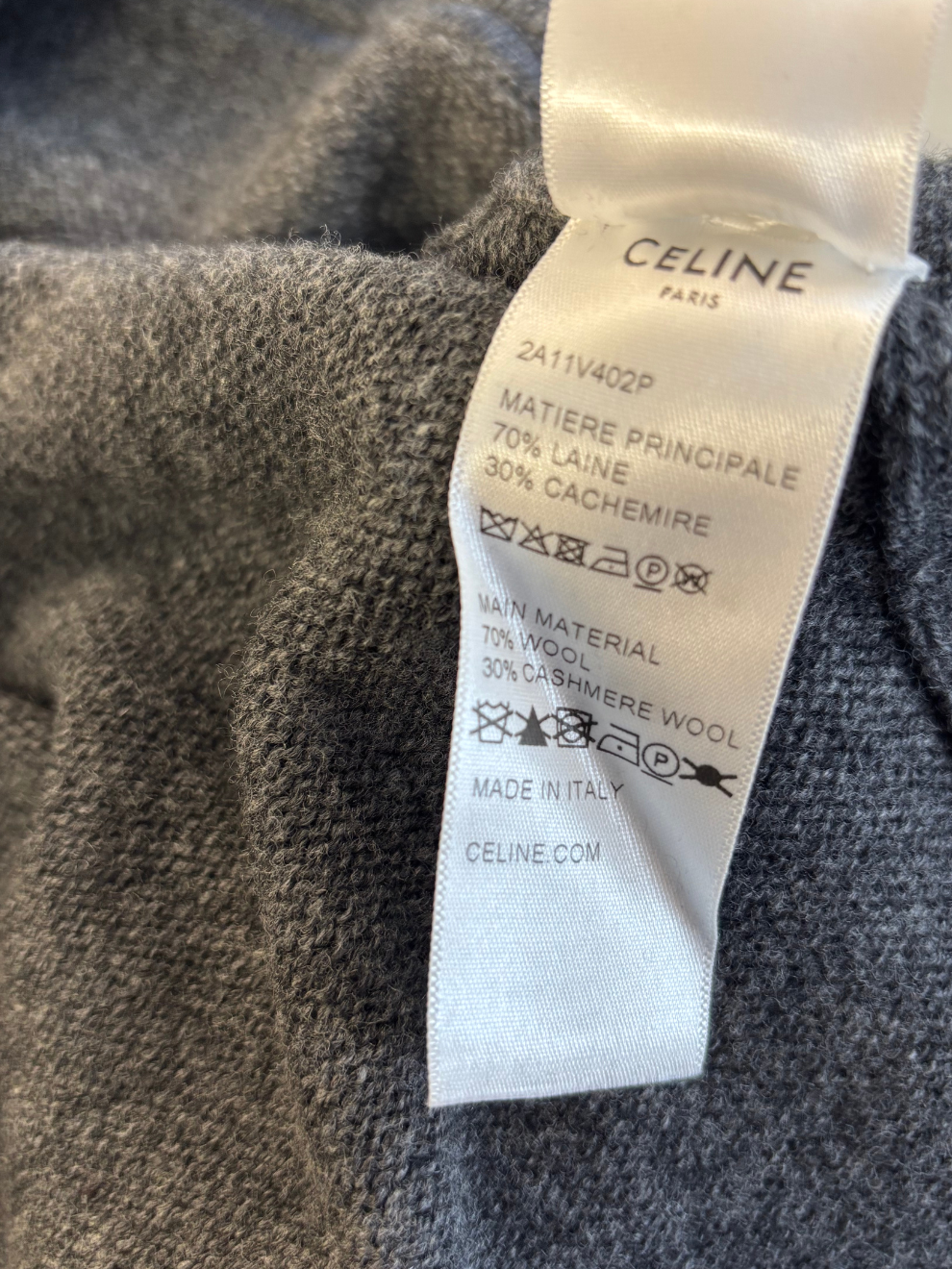 Dunkelgrauer Wollpullover von Celine