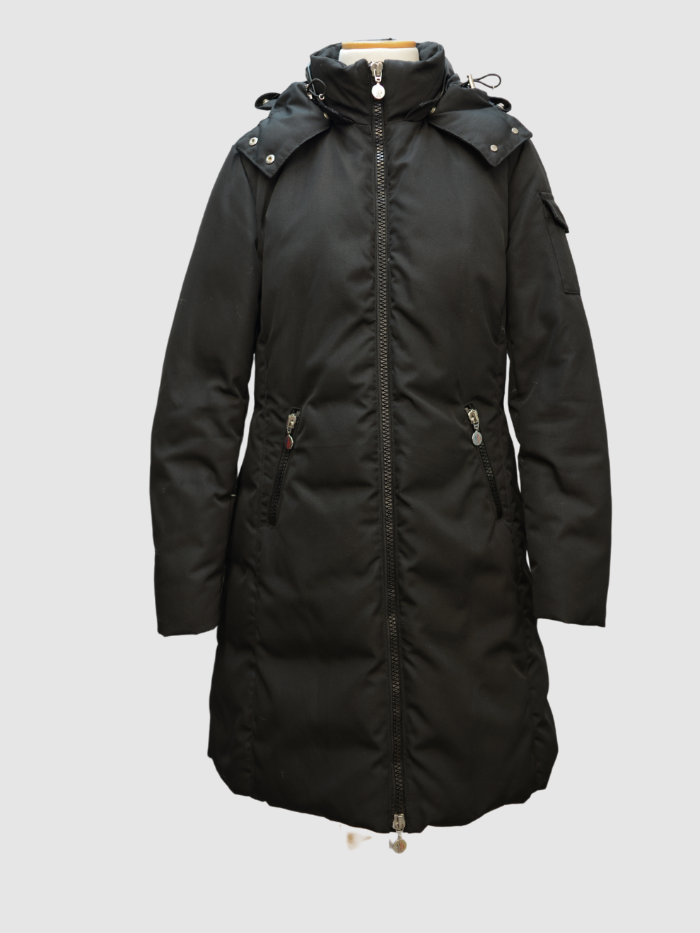 Schwarzer langer Parka von Moncler