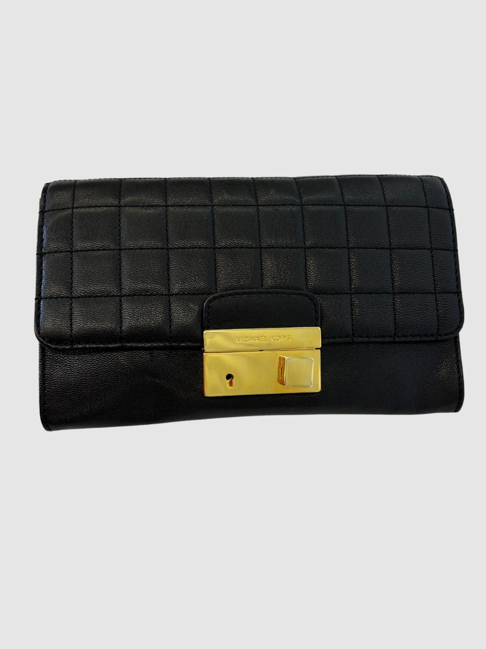 Schwarze gesteppte Leder-Clutch von Michael Kors