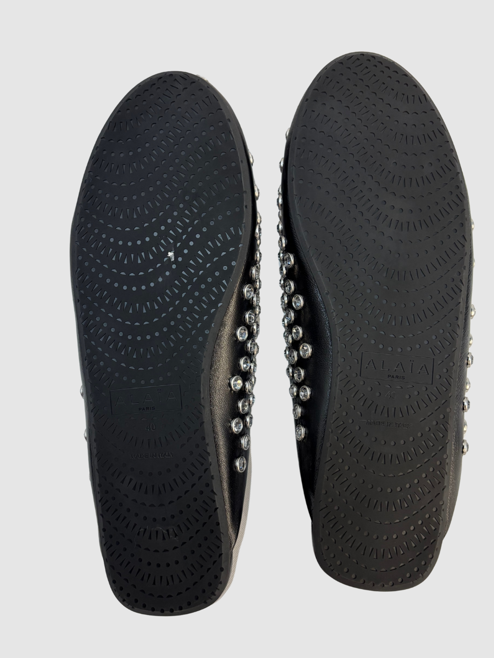 Schwarze Mules mit Kristallen von Alaïa