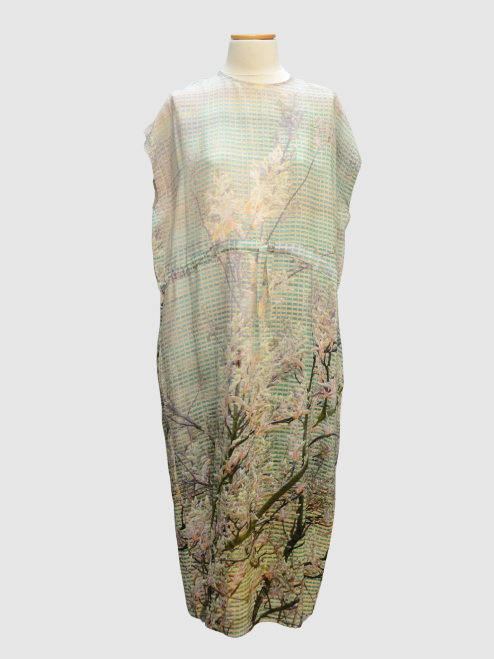 Pastellig floral geprintetes Seidenkleid von Anntian