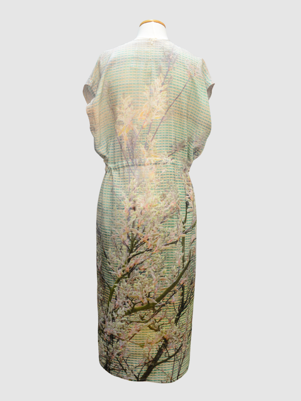 Pastellig floral geprintetes Seidenkleid von Anntian
