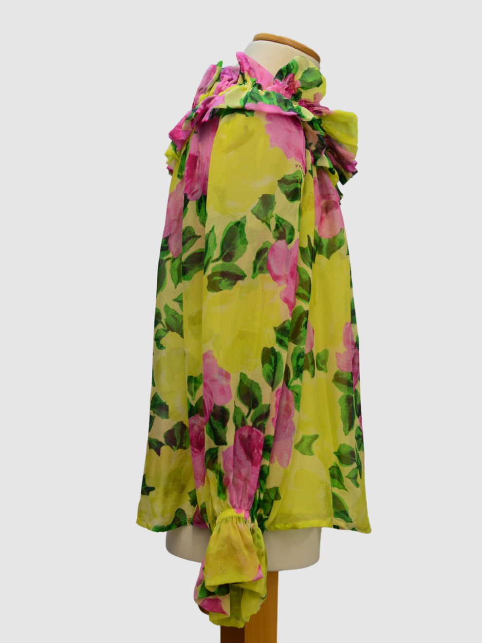 Gelbe pink-grün geprintete Bluse von Parosh
