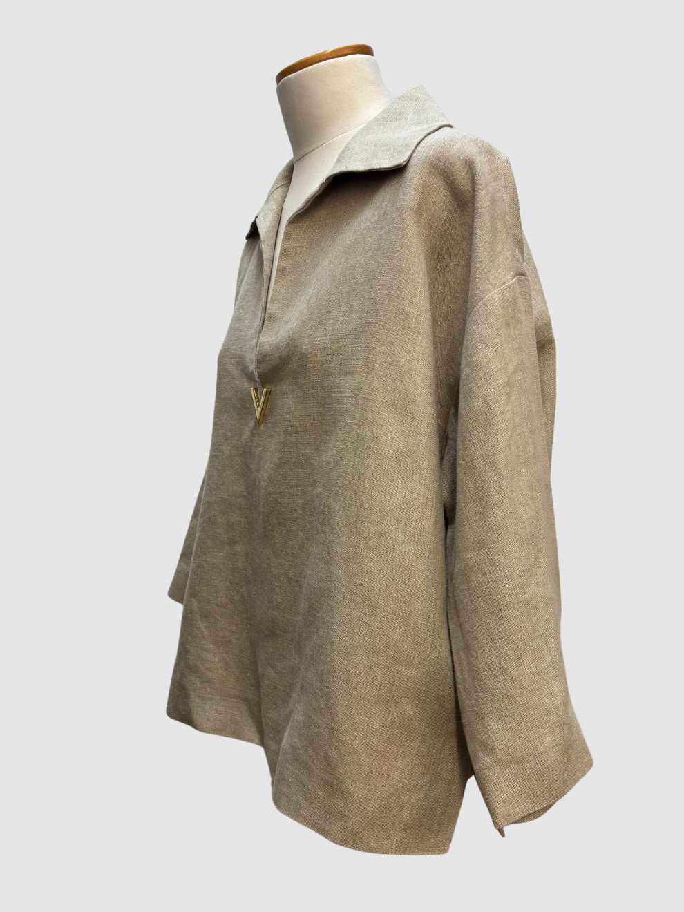 Beiges Leinentop von Valentino