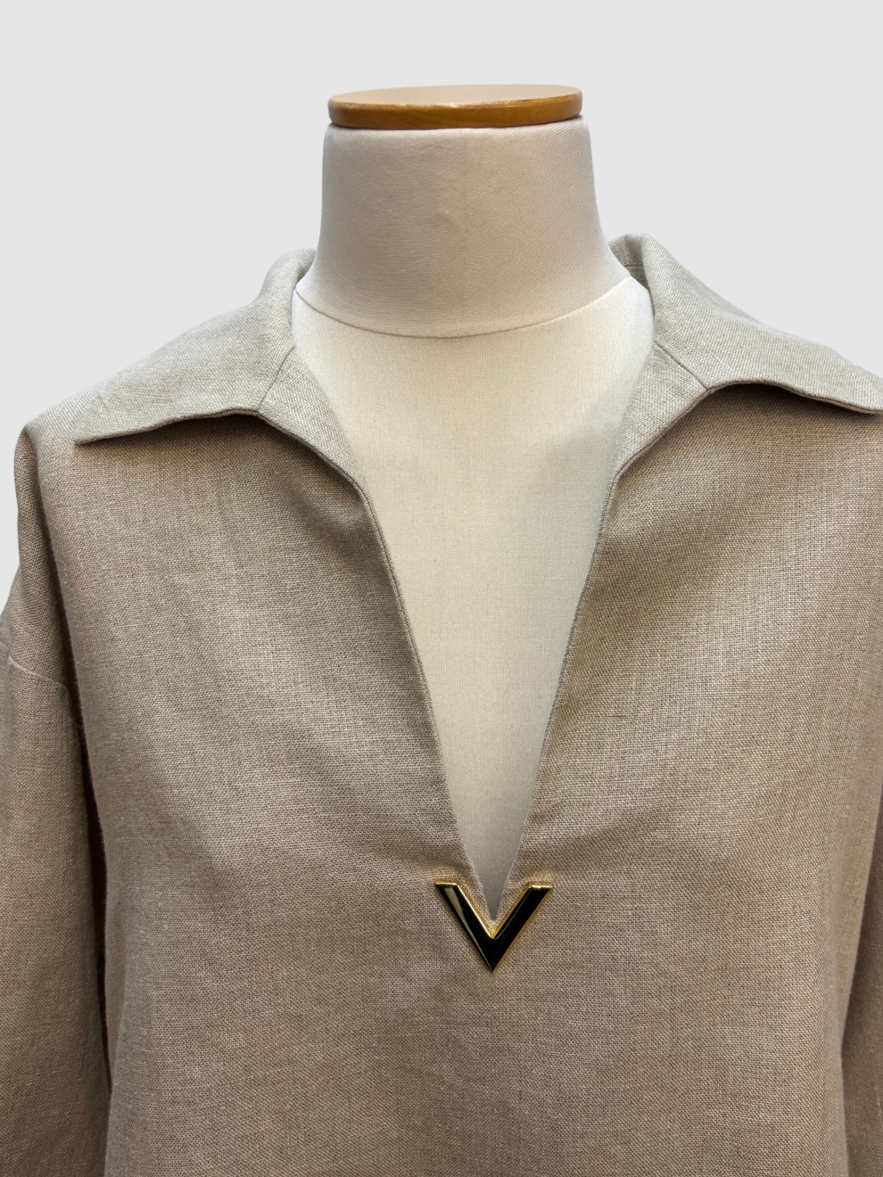Beiges Leinentop von Valentino