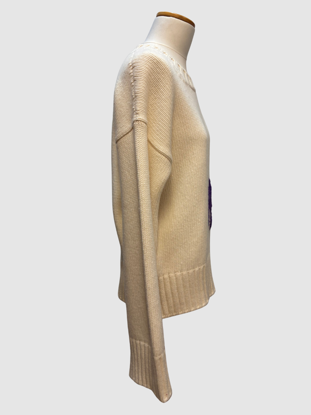 Cremefarbener Strickpullover Intarsia von Off-White