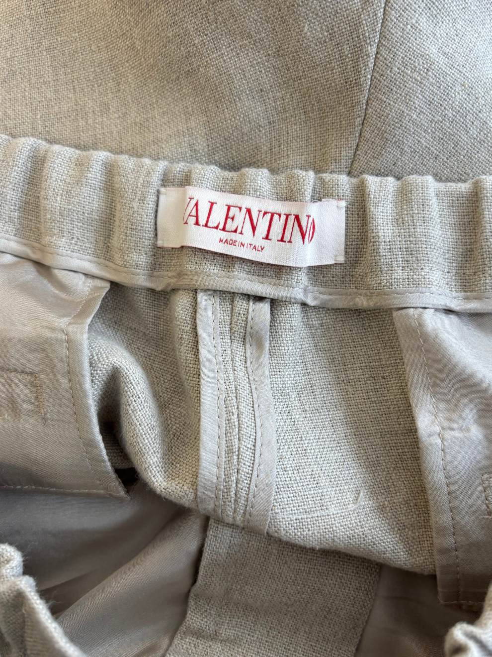 Beige Leinenbermuda von Valentino