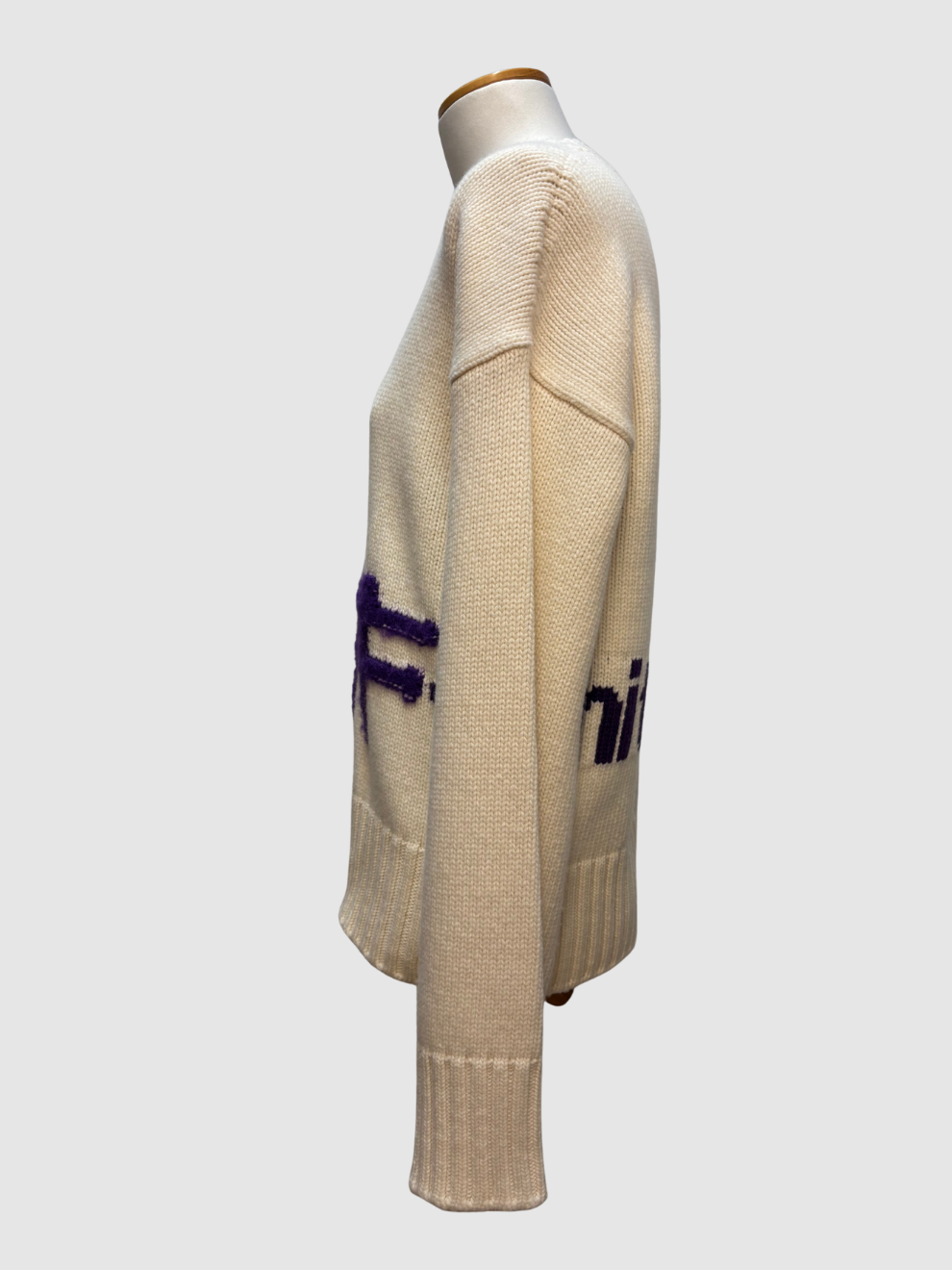 Cremefarbener Strickpullover Intarsia von Off-White