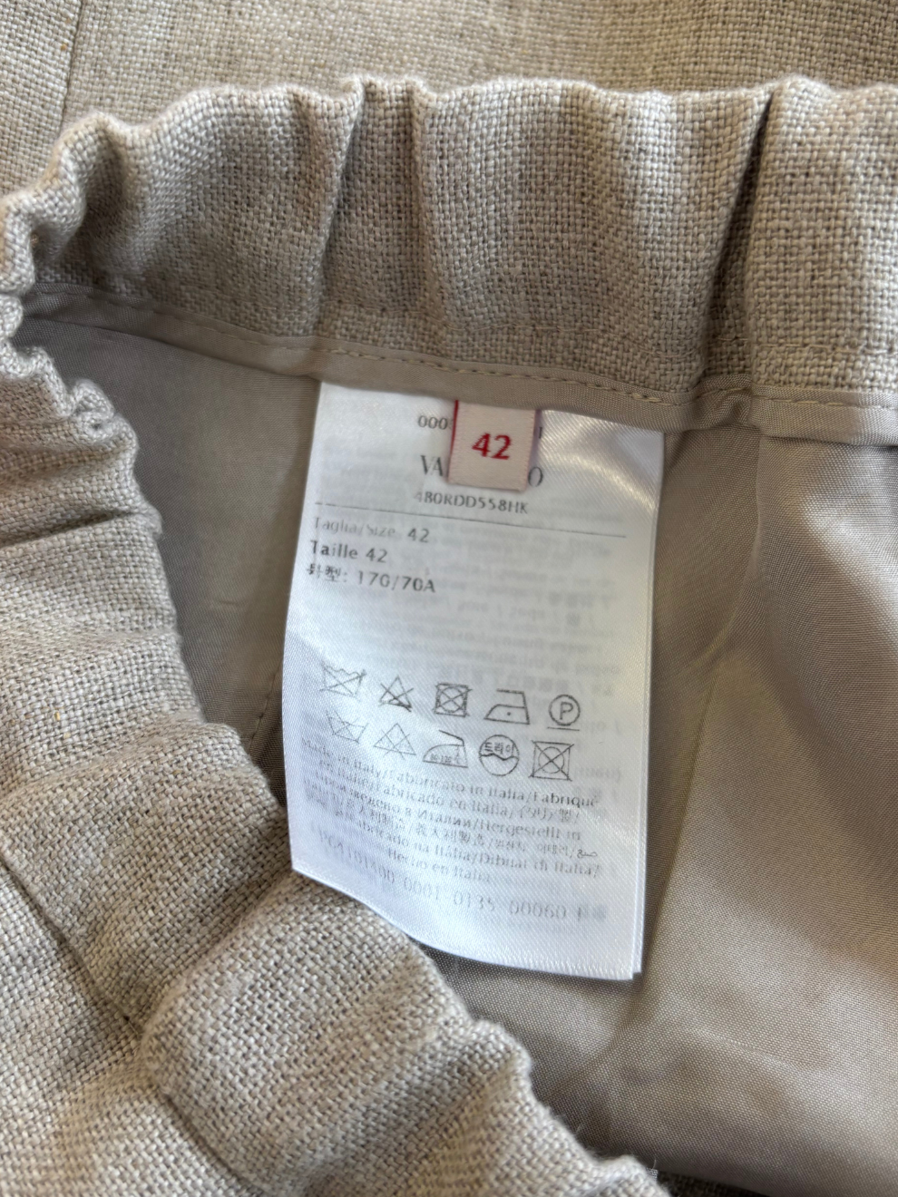 Beige Leinenbermuda von Valentino