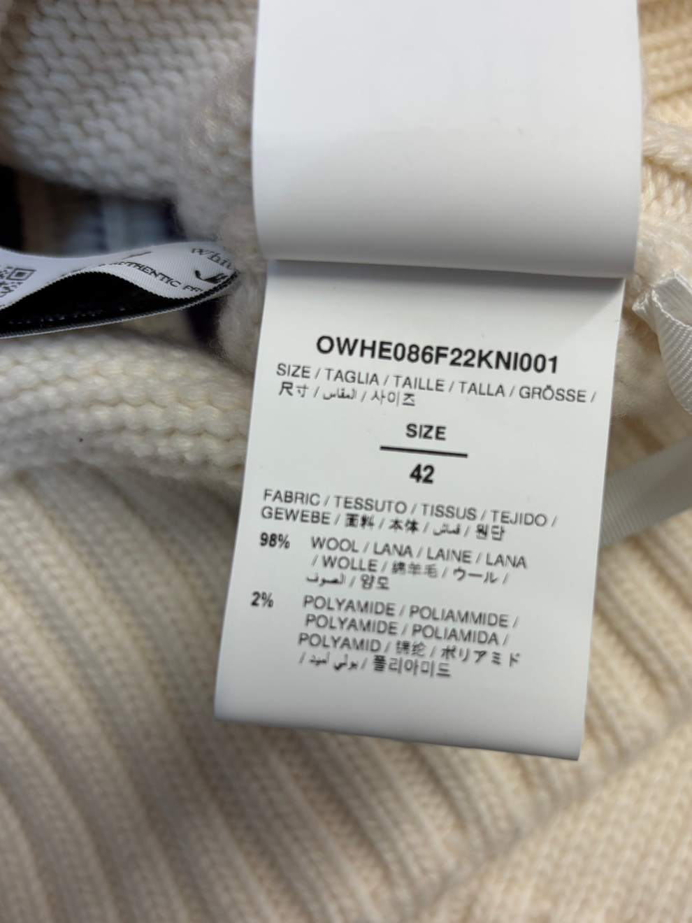 Cremefarbener Strickpullover Intarsia von Off-White