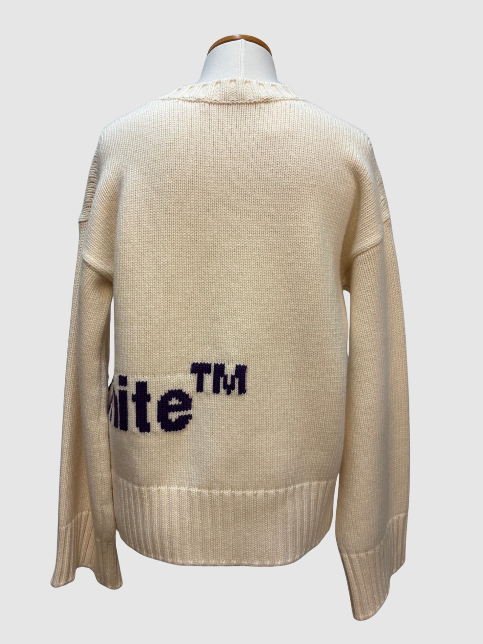 Cremefarbener Strickpullover Intarsia von Off-White