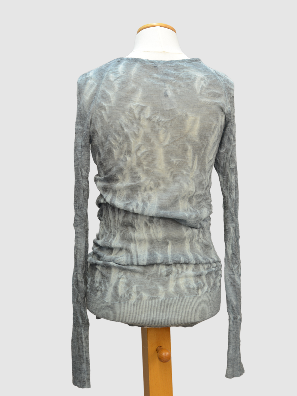 Grau-hellgrau meliertes dünnes transparentes Pullikleid von Odeeh