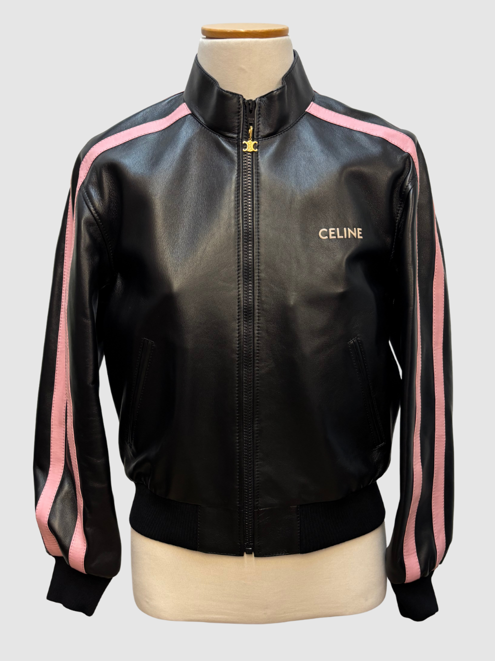 Schwarzer Leder-Blouson von Celine