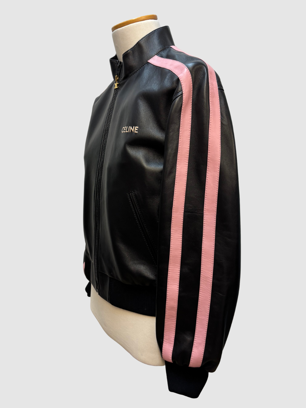 Schwarzer Leder-Blouson von Celine