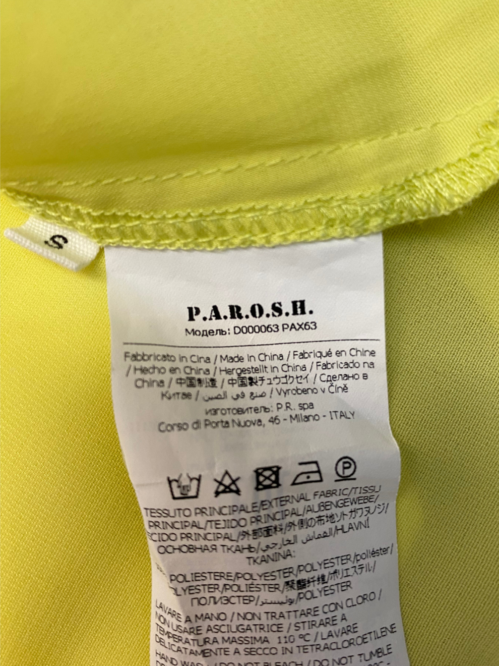 Gelbe pink-grün geprintete Bluse von Parosh