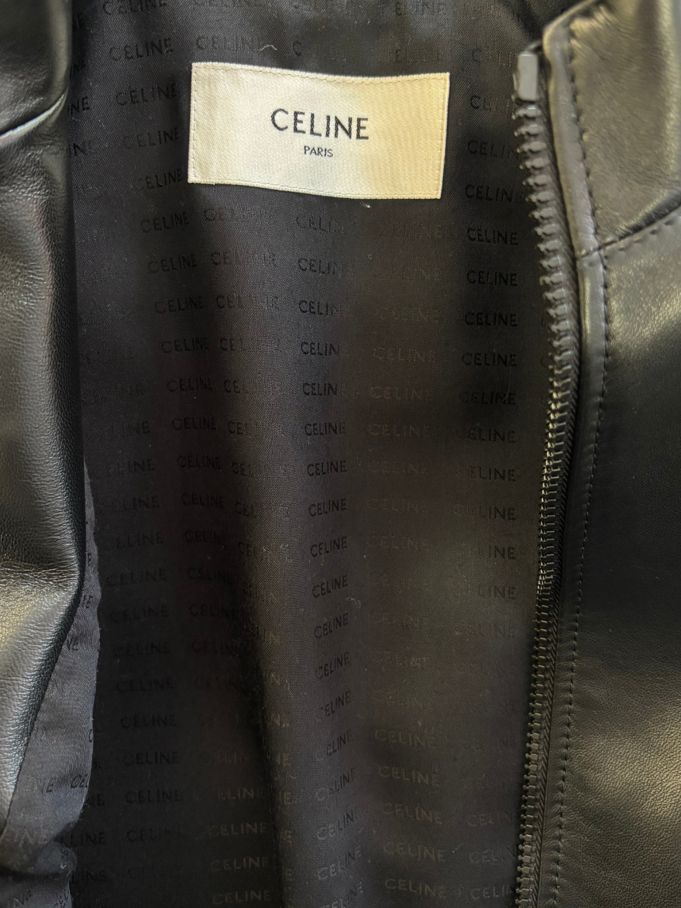 Schwarzer Leder-Blouson von Celine