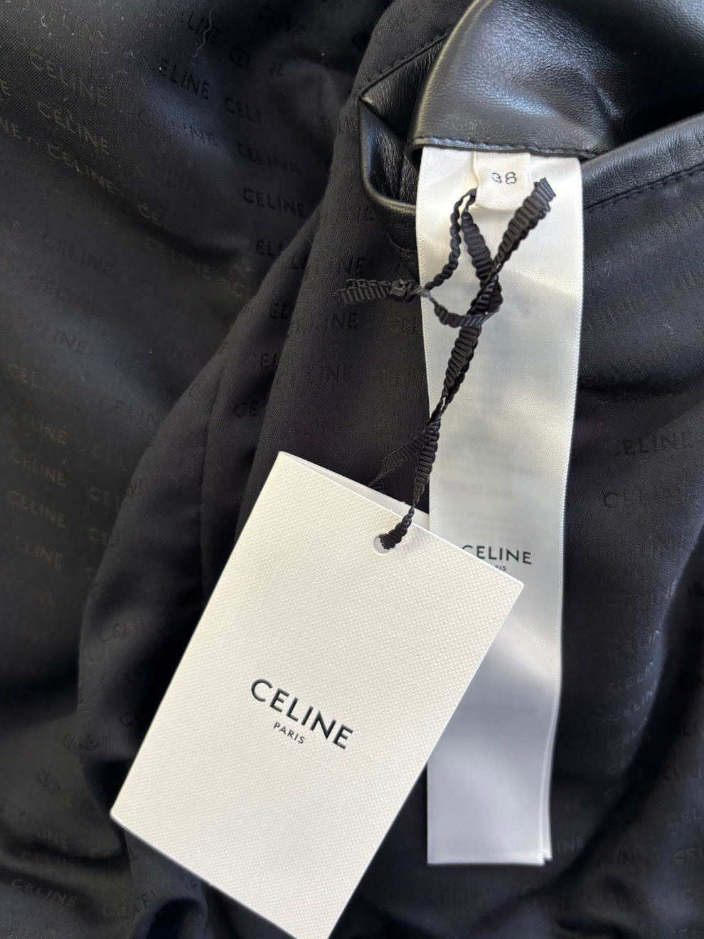 Schwarzer Leder-Blouson von Celine