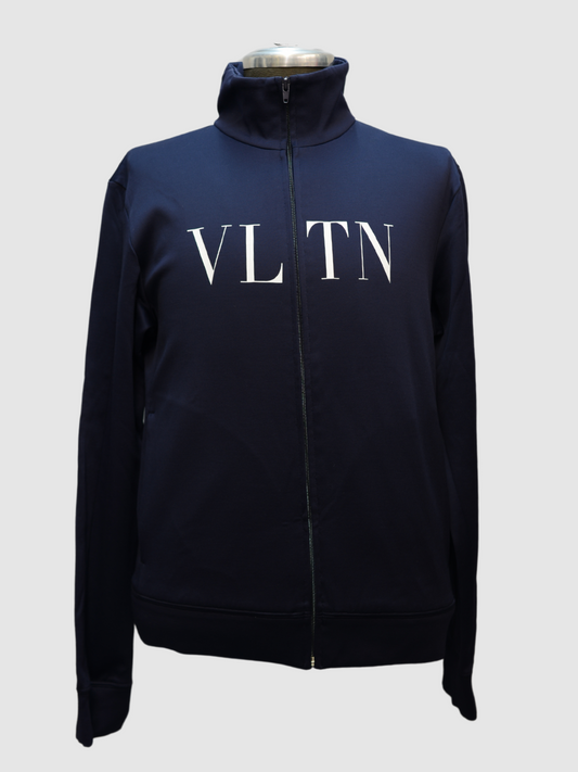 Nachtblaue Herren-Trainingsjacke mit Logo-Print von Valentino