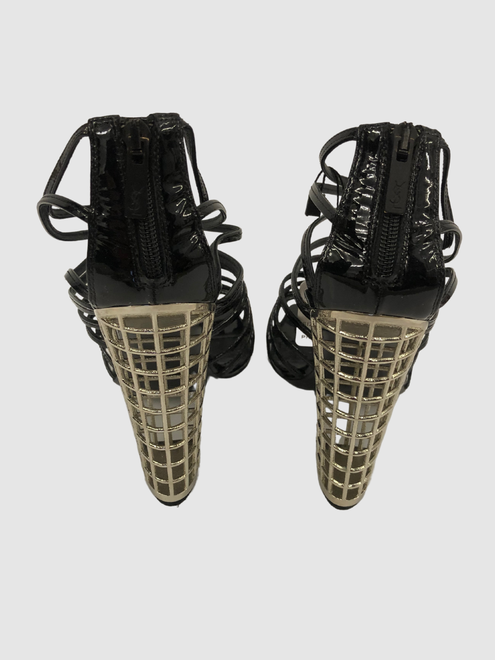 Schwarze Cage 110 Ankle-Peeptoes von Yves Saint Laurent