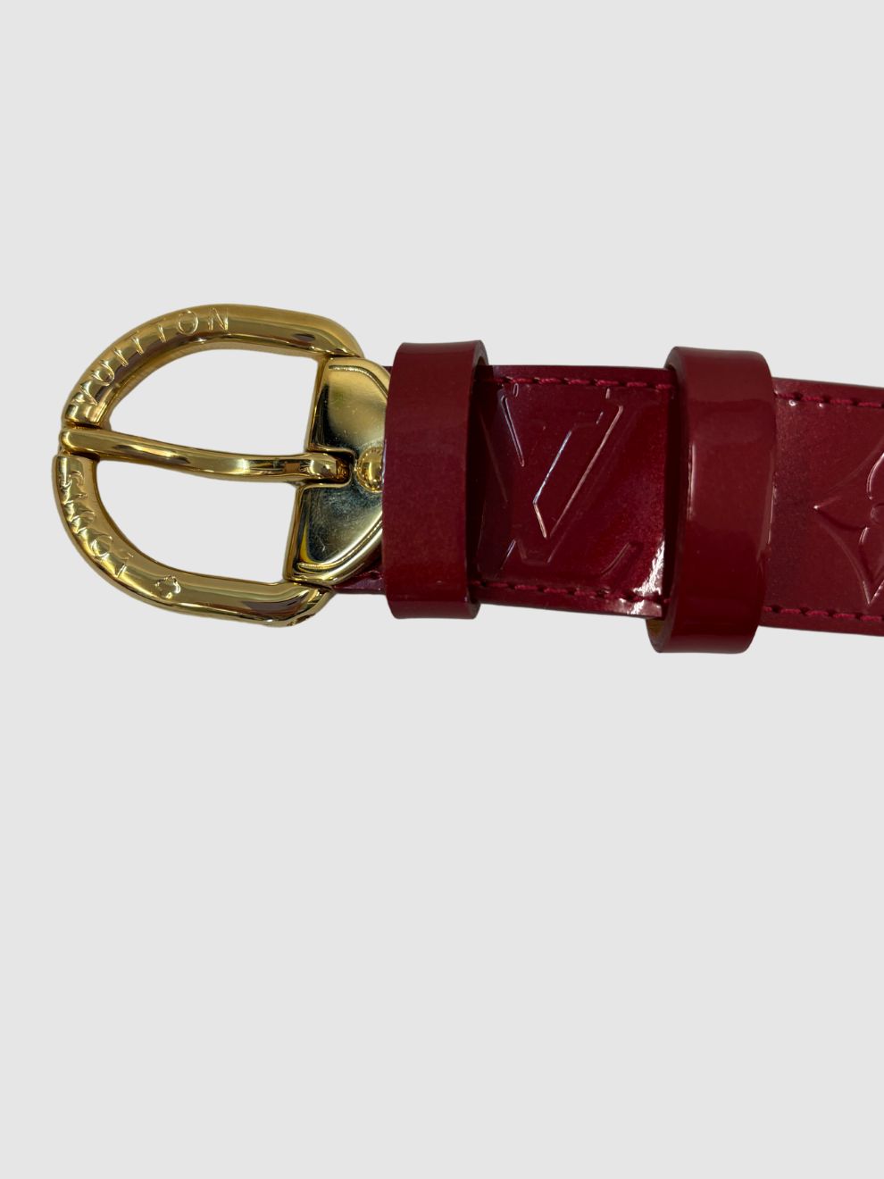Roter Lackleder-Gürtel von Louis Vuitton