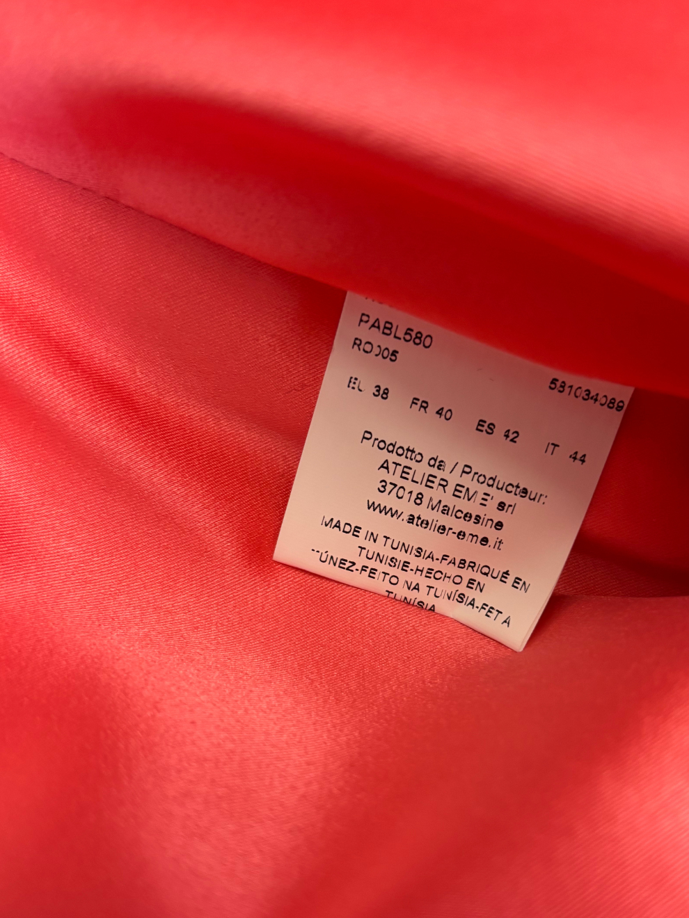 Flamingofarbenes Bandeau-Tüllkleid von Atelier Emé