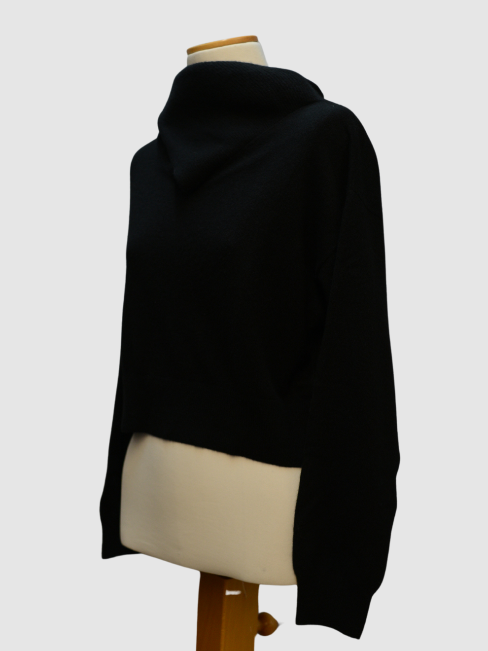 Schwarzer cropped Wollpullover von Celine