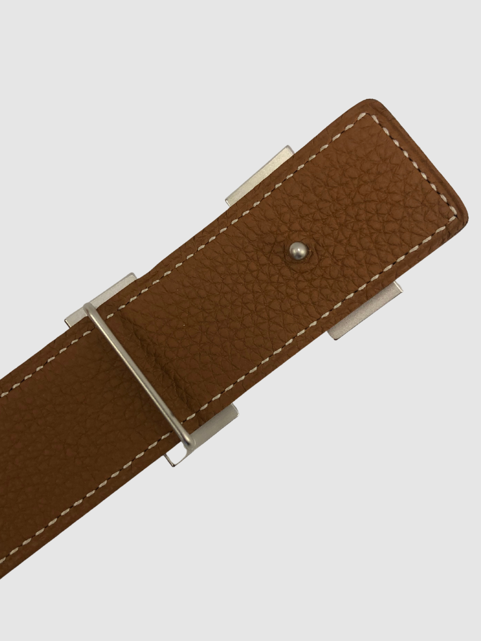 Schwarzer Herren-Ledergürtel H von Hermès