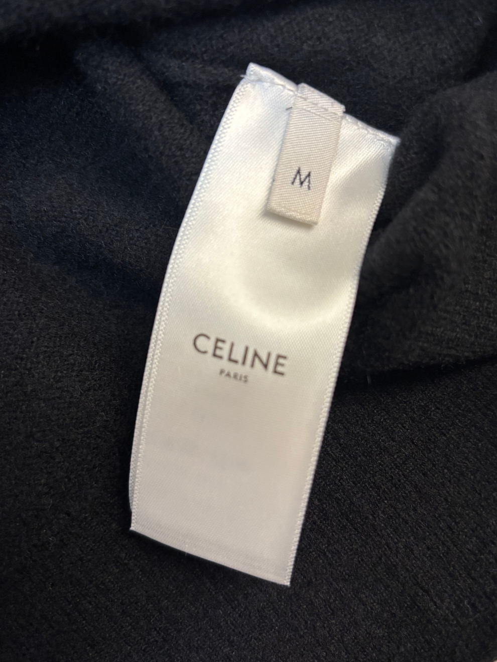 Schwarzer cropped Wollpullover von Celine