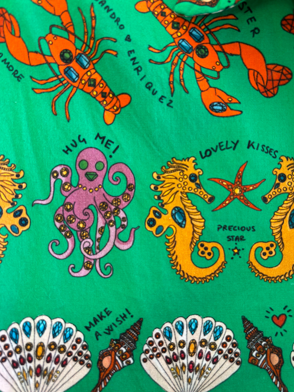 Grüne Bluse mit maritimem Print von Alessandro Enriquez