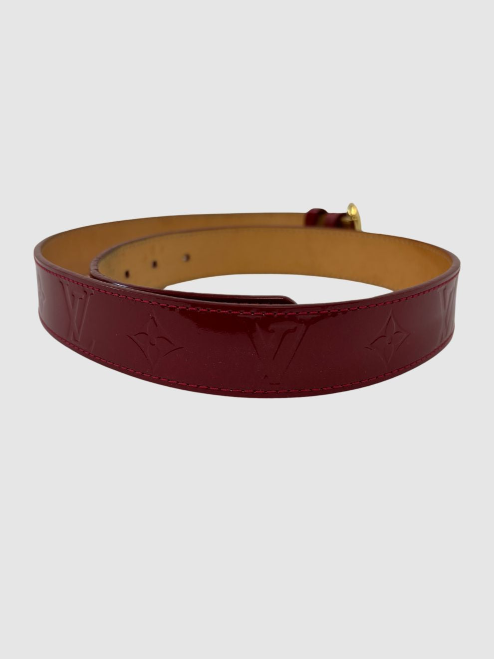 Roter Lackleder-Gürtel von Louis Vuitton
