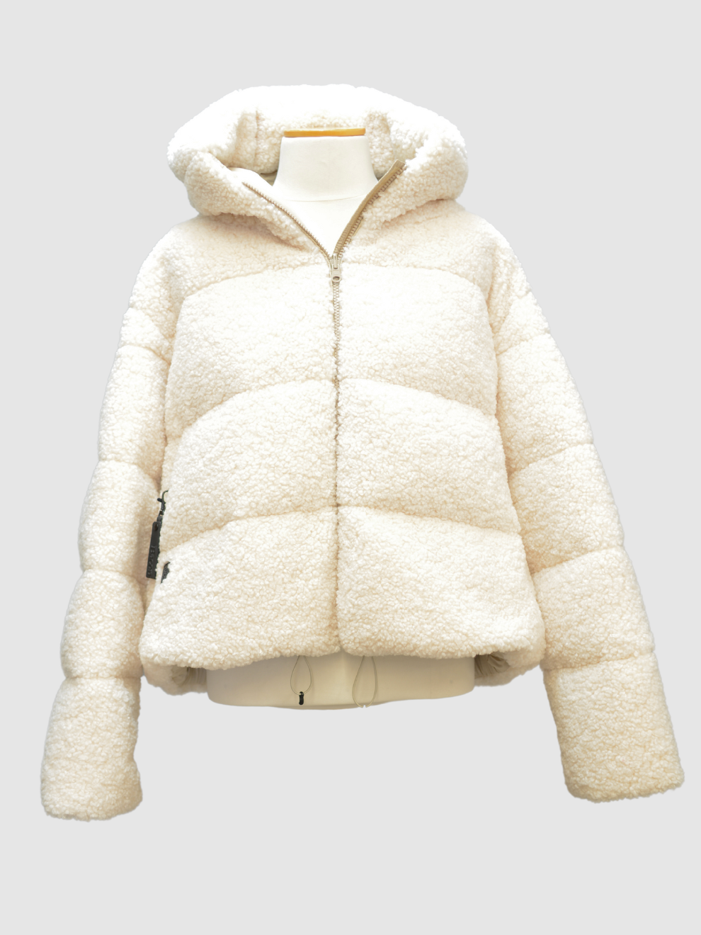 Cremeweiße Teddy-Wendejacke von Bacon