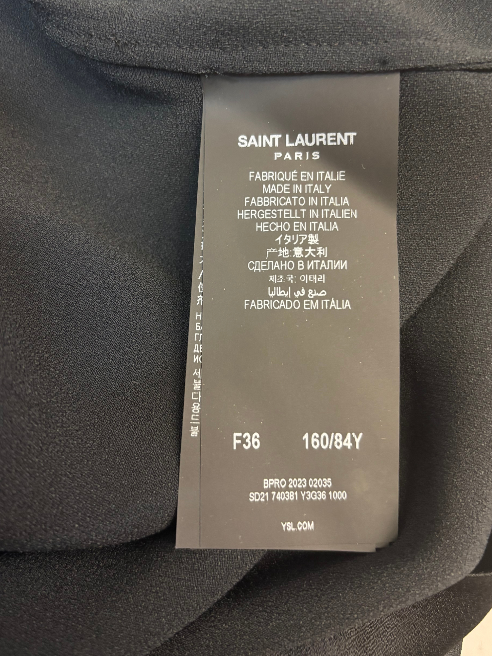 Schwarzes Top mit langer Schluppe von Saint Laurent