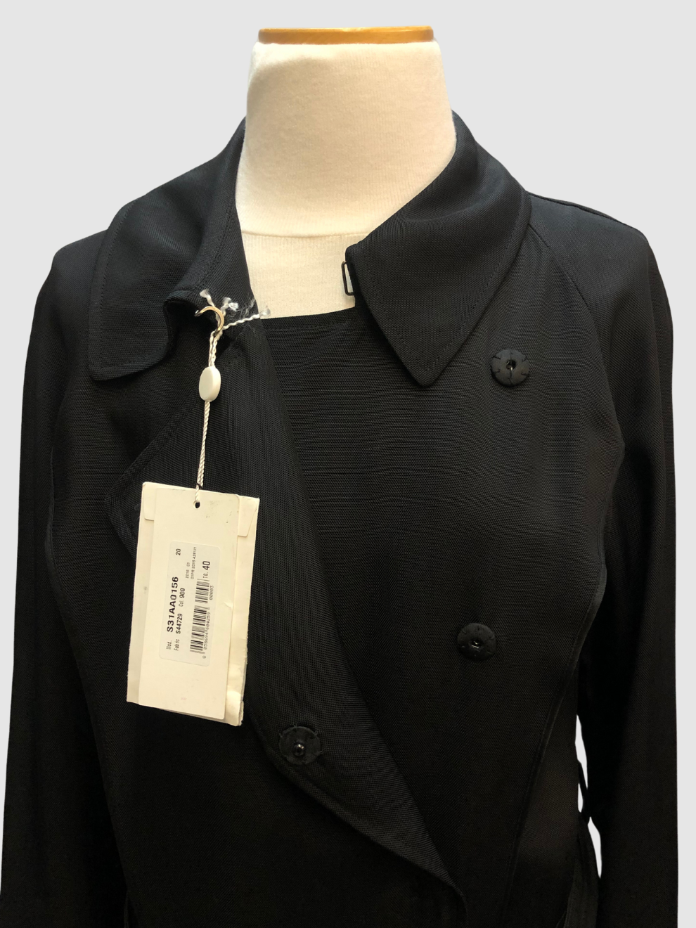 Schwarzes langes Mantel-Dress von Maison Martin Magiela