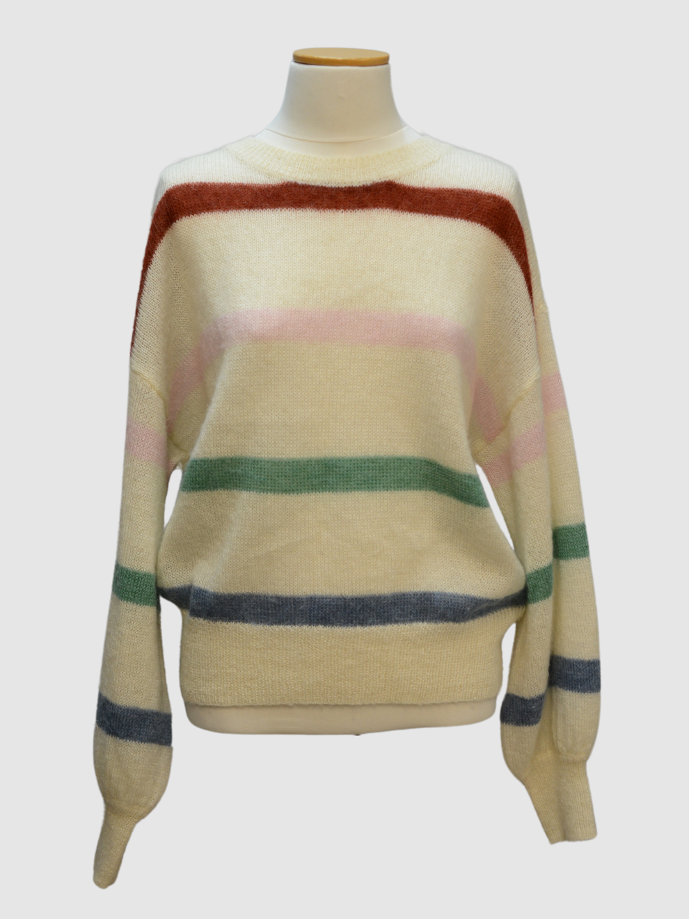 Cremefarbener bunt gestreifter Strickpulli von Anine Bing