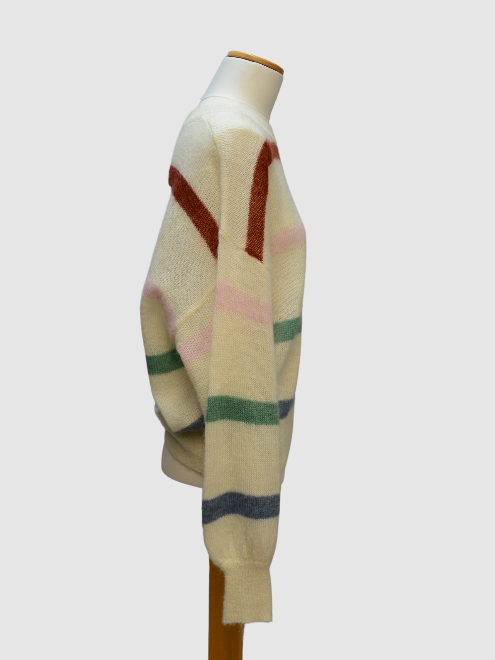 Cremefarbener bunt gestreifter Strickpulli von Anine Bing