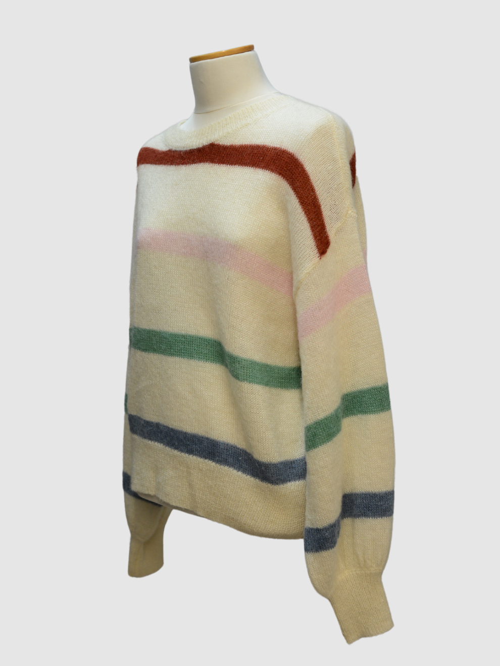Cremefarbener bunt gestreifter Strickpulli von Anine Bing