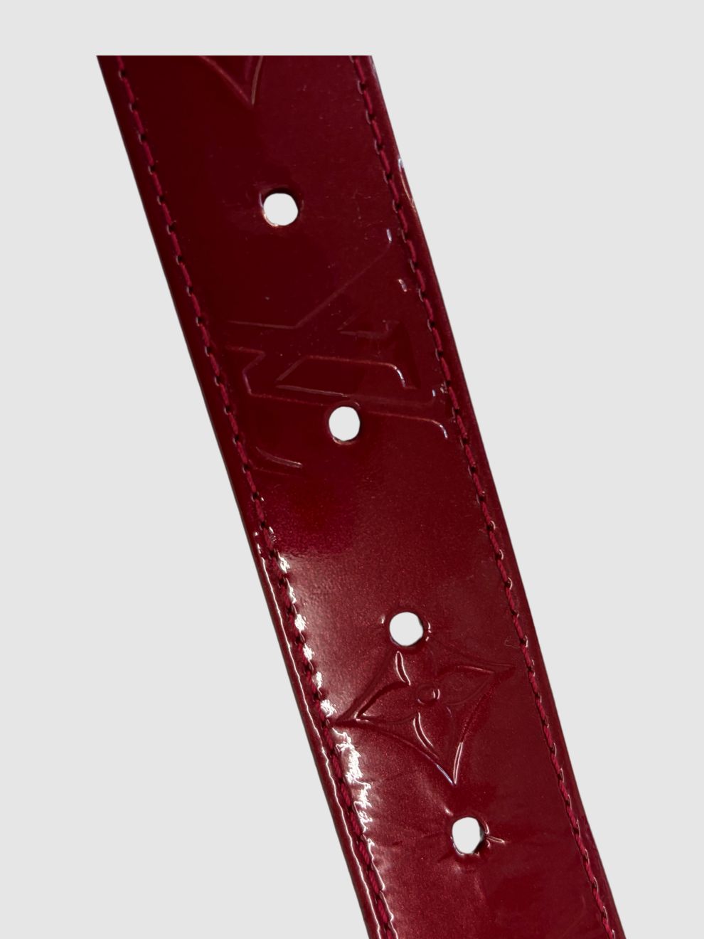 Roter Lackleder-Gürtel von Louis Vuitton