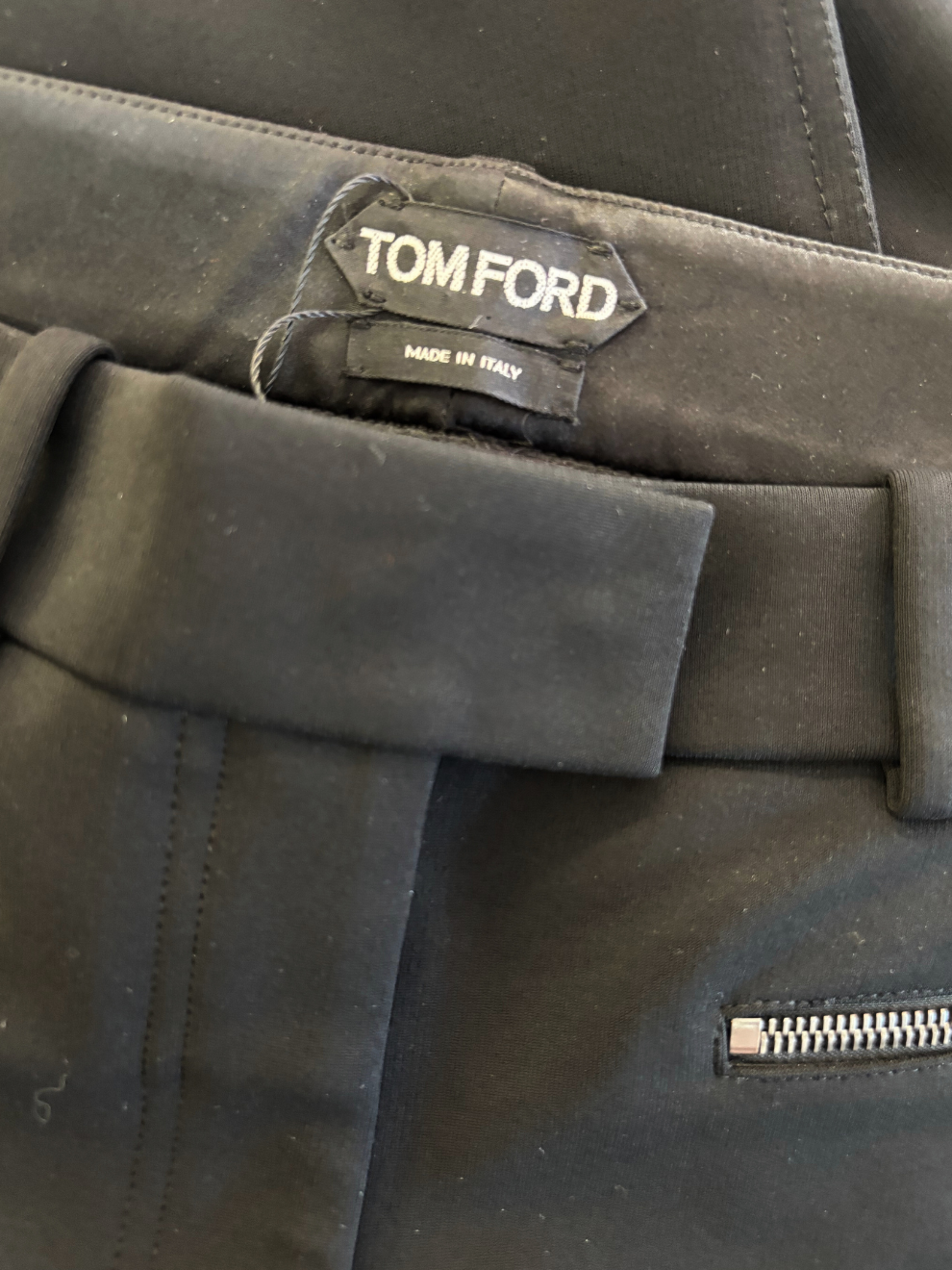 Schwarze Stoffhose mit Reißverschlüssen von Tom Ford