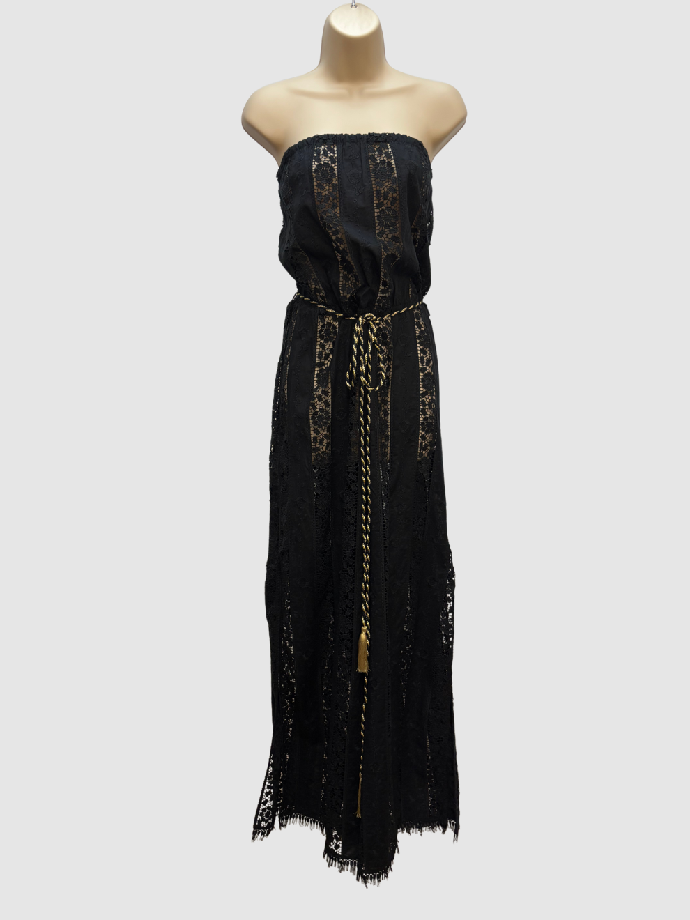 Schwarzer Spitzen-Jumpsuit von Miguelina